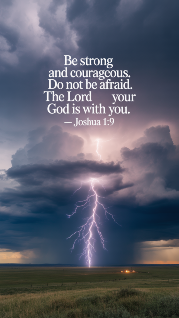 Be Strong And Courageous Joshua 1 9 Storm Phone Wallpaper V1 - Free Christian Wallpaper