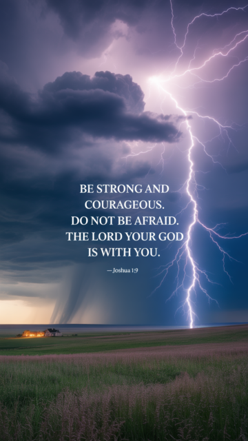 Be Strong And Courageous Joshua 1 9 Storm Phone Wallpaper V2 - Free Christian Wallpaper