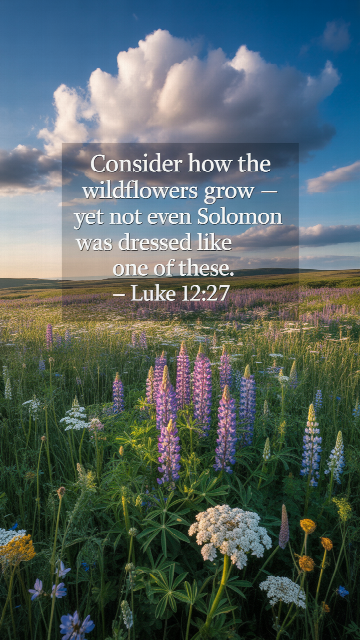 Consider The Wildflowers Luke 12 27 Phone Wallpaper V2 - Free Christian Wallpaper