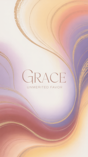 Grace Spiritual Gradient Gold Phone Wallpaper V3 - Free Christian Wallpaper