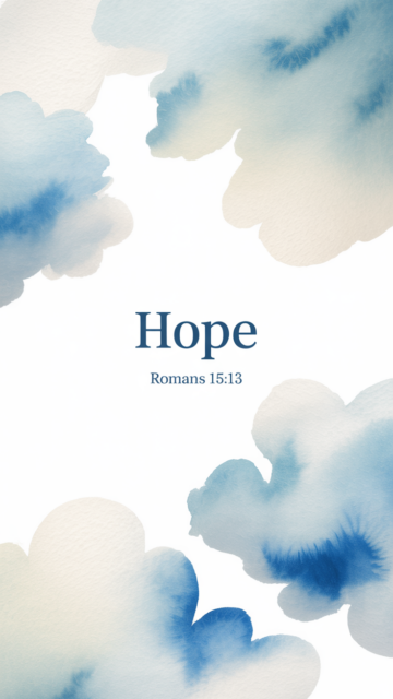 Hope Christian Phone Wallpaper Watercolor Clouds V3 - Free Christian Wallpaper