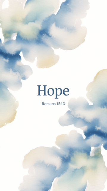 Hope In God Watercolor Phone Wallpaper V7 - Free Christian Wallpaper