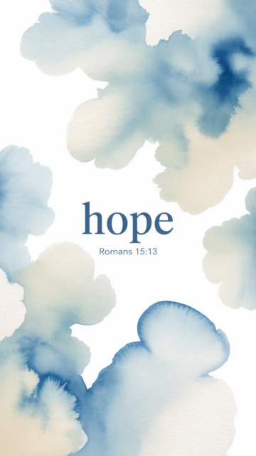 Hope Phone Wallpaper Romans 15 13 Watercolor Blue V1 - Free Christian Wallpaper