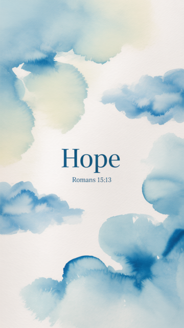 Hope Romans 15 13 Watercolor Phone Wallpaper V5 - Free Christian Wallpaper