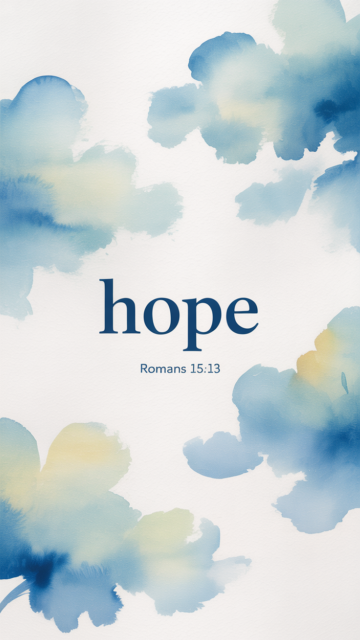 Hope Scripture Phone Wallpaper Watercolor V2 - Free Christian Wallpaper
