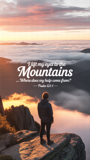 I Lift My Eyes To The Mountains Psalm 121 1 Phone Wallpaper V1 - Free Christian Wallpaper