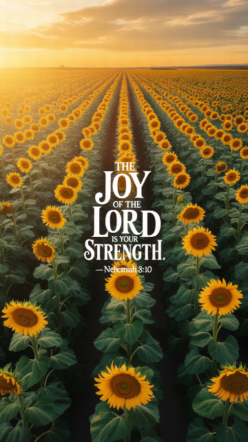 Joy Of The Lord Nehemiah 8 10 Sunflower Phone Wallpaper V1 - Free Christian Wallpaper