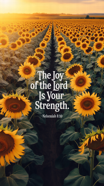Joy Of The Lord Nehemiah 8 10 Sunflower Phone Wallpaper V3 - Free Christian Wallpaper