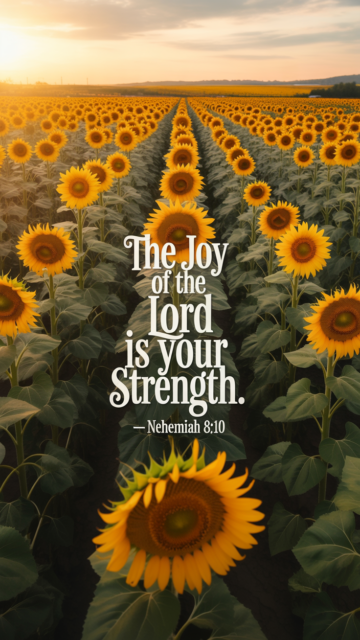 Joy Of The Lord Nehemiah 8 10 Sunflower Phone Wallpaper V4 - Free Christian Wallpaper