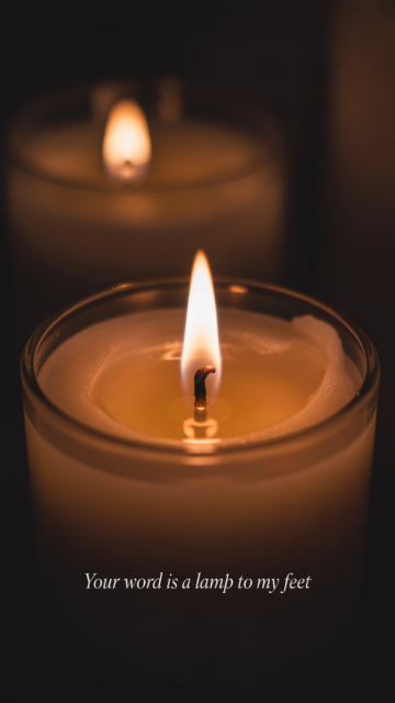 Lamp To My Feet Candle Scripture Phone Wallpaper V4 - Free Christian Wallpaper