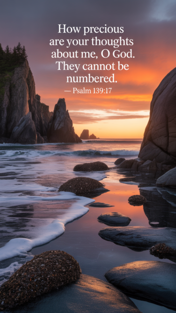 Precious Thoughts Psalm 139 17 Coastal Phone Wallpaper V2 - Free Christian Wallpaper