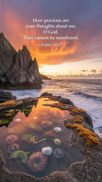 Precious Thoughts Psalm 139 17 Coastal Phone Wallpaper V3 - Free Christian Wallpaper