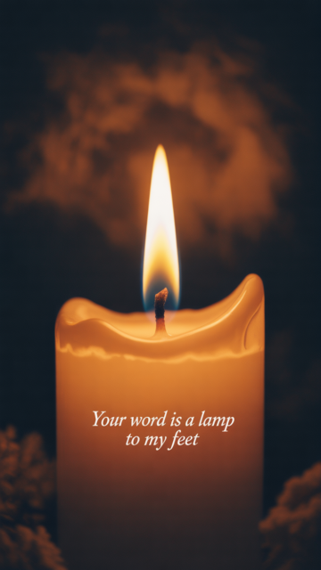 Psalm 119 105 Candle Light Phone Wallpaper V2 - Free Christian Wallpaper