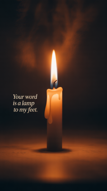 Psalm 119 Candle Flame Phone Wallpaper V2 - Free Christian Wallpaper