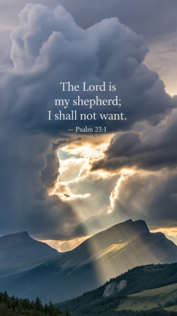 Psalm 23 I Shall Not Want Mountain Phone Wallpaper V4 - Free Christian Wallpaper
