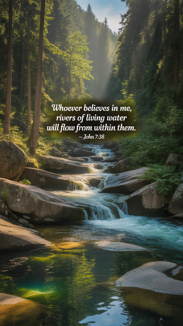 Rivers Of Living Water John 7 38 Phone Wallpaper V1 - Free Christian Wallpaper