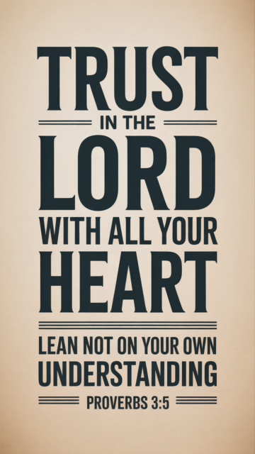 Trust Lord All Your Heart Proverbs 3 5 Phone Wallpaper V2 - Free Christian Wallpaper