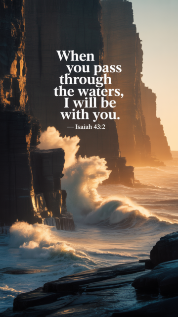 When You Pass Through The Waters Isaiah 43 2 Phone Wallpaper V1 - Free Christian Wallpaper