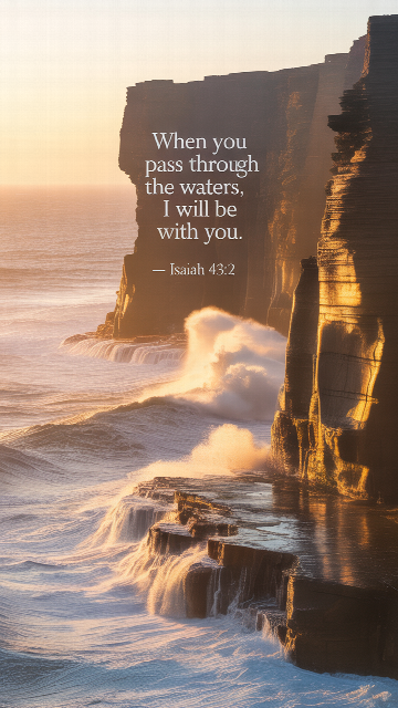 When You Pass Through The Waters Isaiah 43 2 Phone Wallpaper V2 - Free Christian Wallpaper