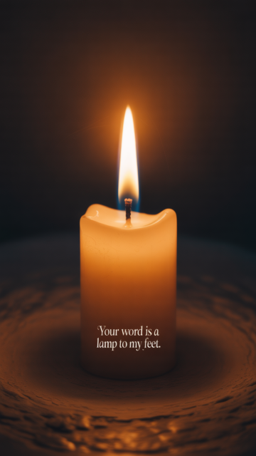 Your Word Is A Lamp Candle Glow Phone Wallpaper V1 - Free Christian Wallpaper