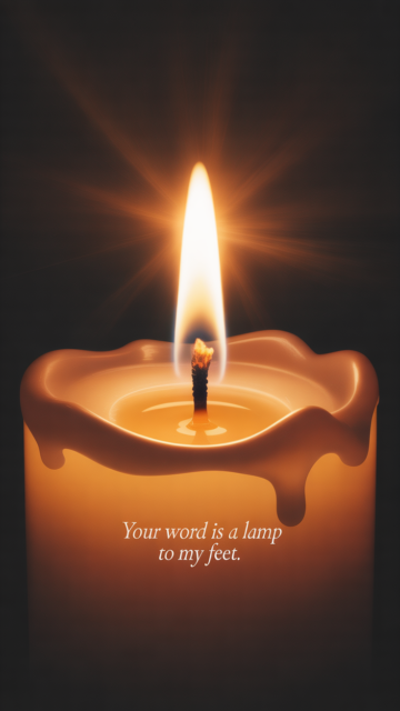 Your Word Is A Lamp Psalm 119 Candle Phone Wallpaper V1 - Free Christian Wallpaper