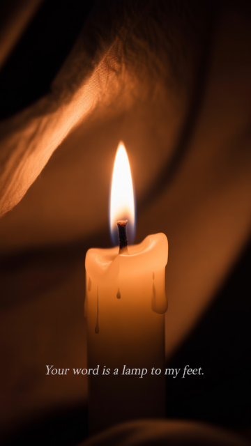 Your Word Lamp Glowing Candle Phone Wallpaper V3 - Free Christian Wallpaper
