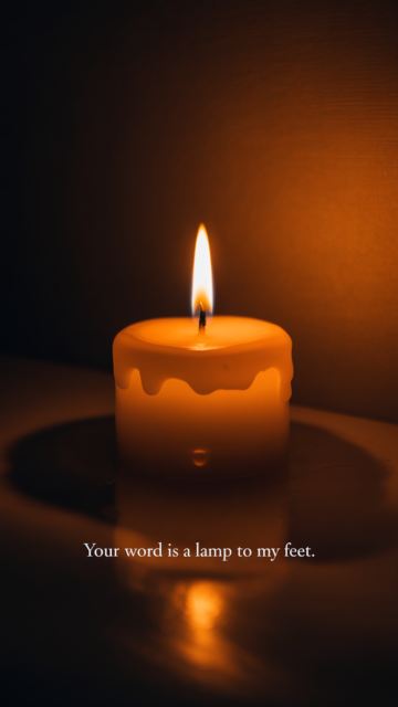 Your Word Lamp Scripture Candle Phone Wallpaper V3 - Free Christian Wallpaper