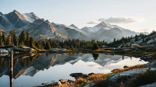 Christian Mountain Lake Pine Forest - Free Christian Wallpaper