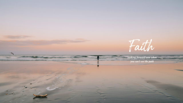 Faith Walking Forward Person Beach Ocean Sunset - Free Christian Wallpaper