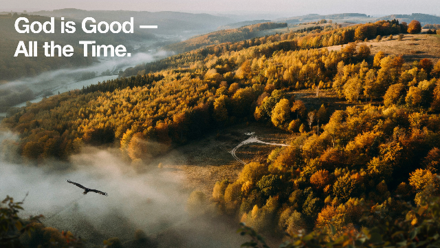 God Is Good All Time Aerial Autumn Forest Eagle Mist Wallpaper 2 - Free Christian Wallpaper