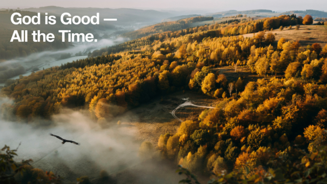 God Is Good All Time Aerial Autumn Forest Eagle Mist - Free Christian Wallpaper