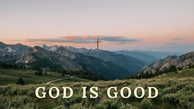 God Is Good Cross Mountain Ridge Sunset - Free Christian Wallpaper