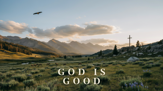 God Is Good Cross Mountain Valley Eagle - Free Christian Wallpaper