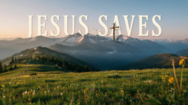 Jesus Saves Wildflower Mountain Cross - Free Christian Wallpaper